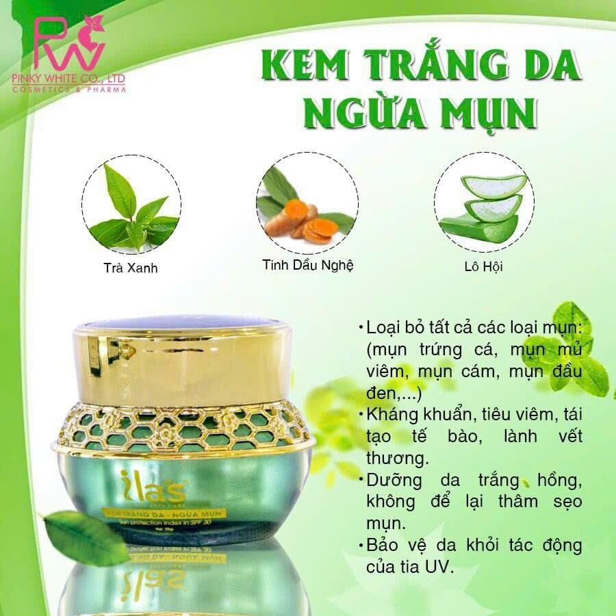 Kem Ilas Giảm Mụn Thâm ,Trắng Da _ Kem ILAS ,20gram