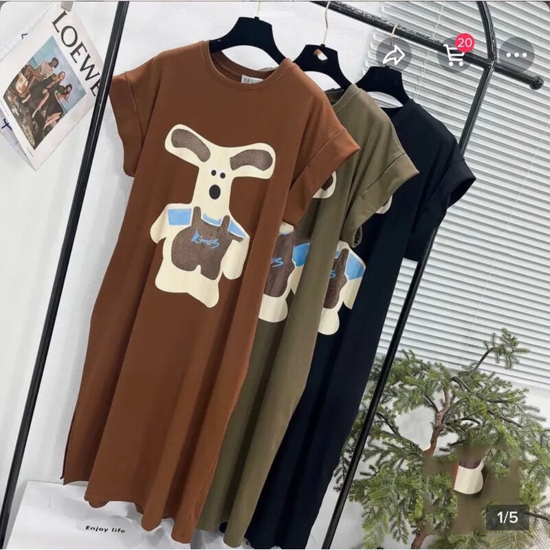 Đầm bầu suông cotton co giãn thời trang