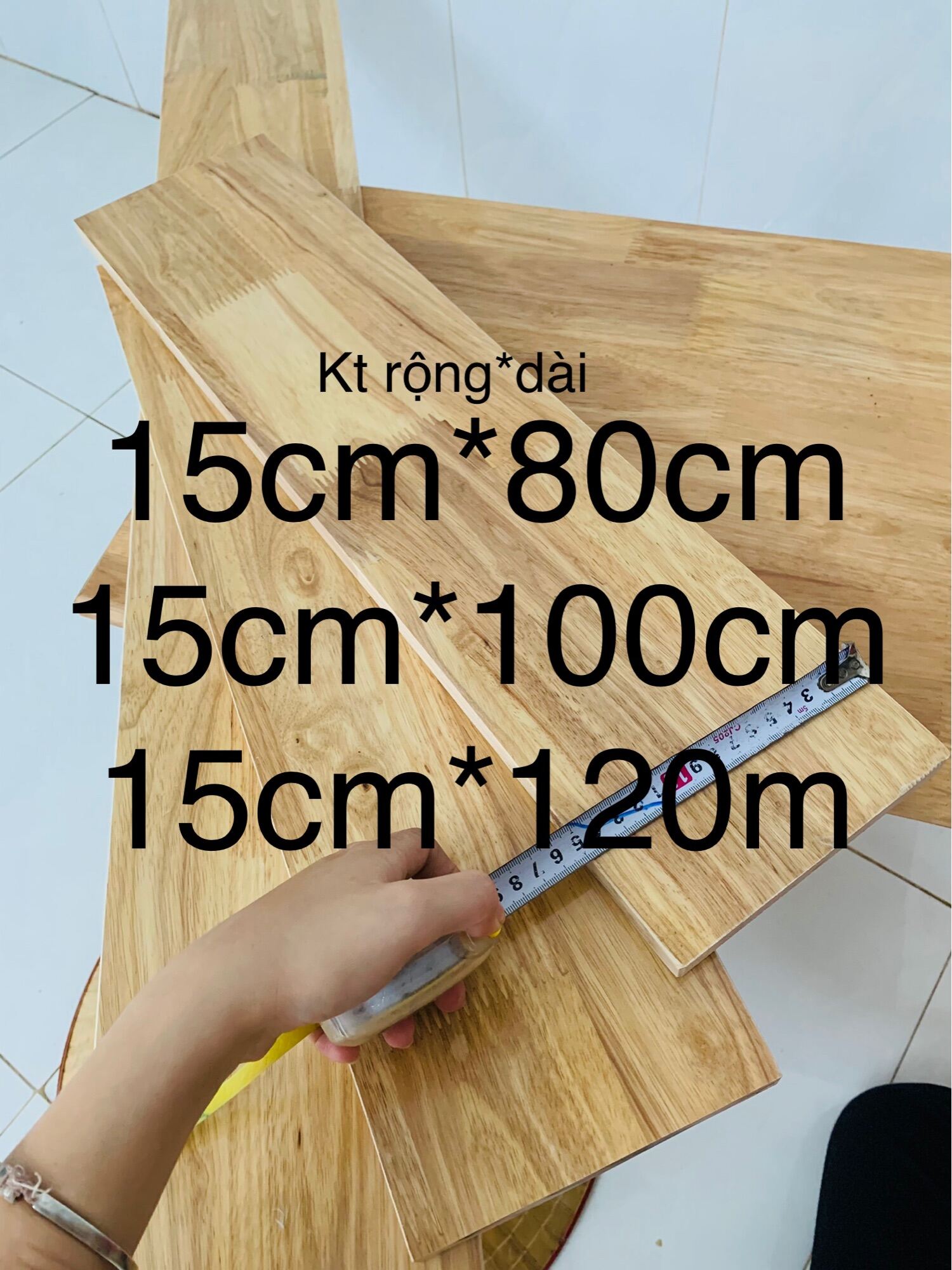 tấm gỗ làm kệ r15cm* d80>>120cm dày 12mm 18mm gỗ ghép cao su .gỗ thịt nguyên miếng không thấm nước