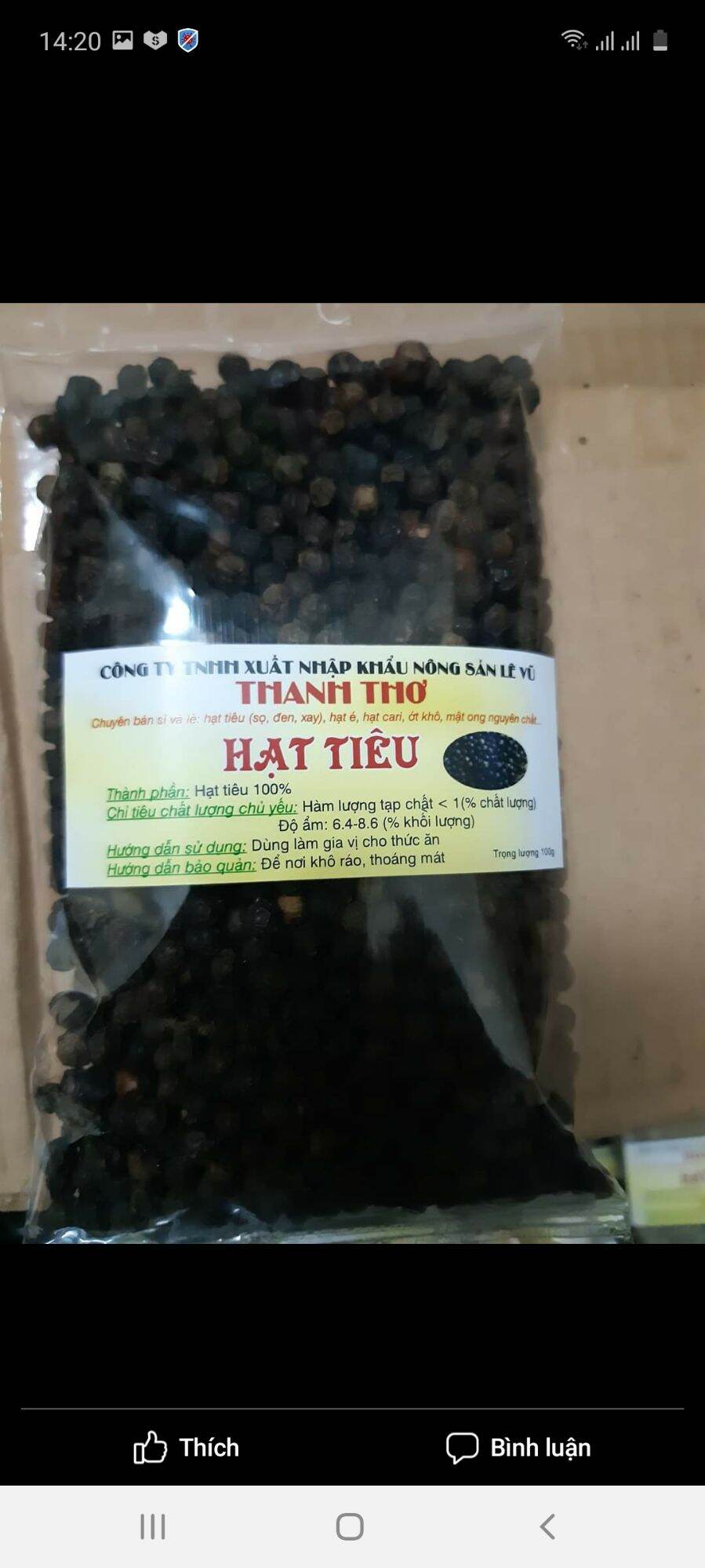 500g hạt tiêu đen loại đặc biệt