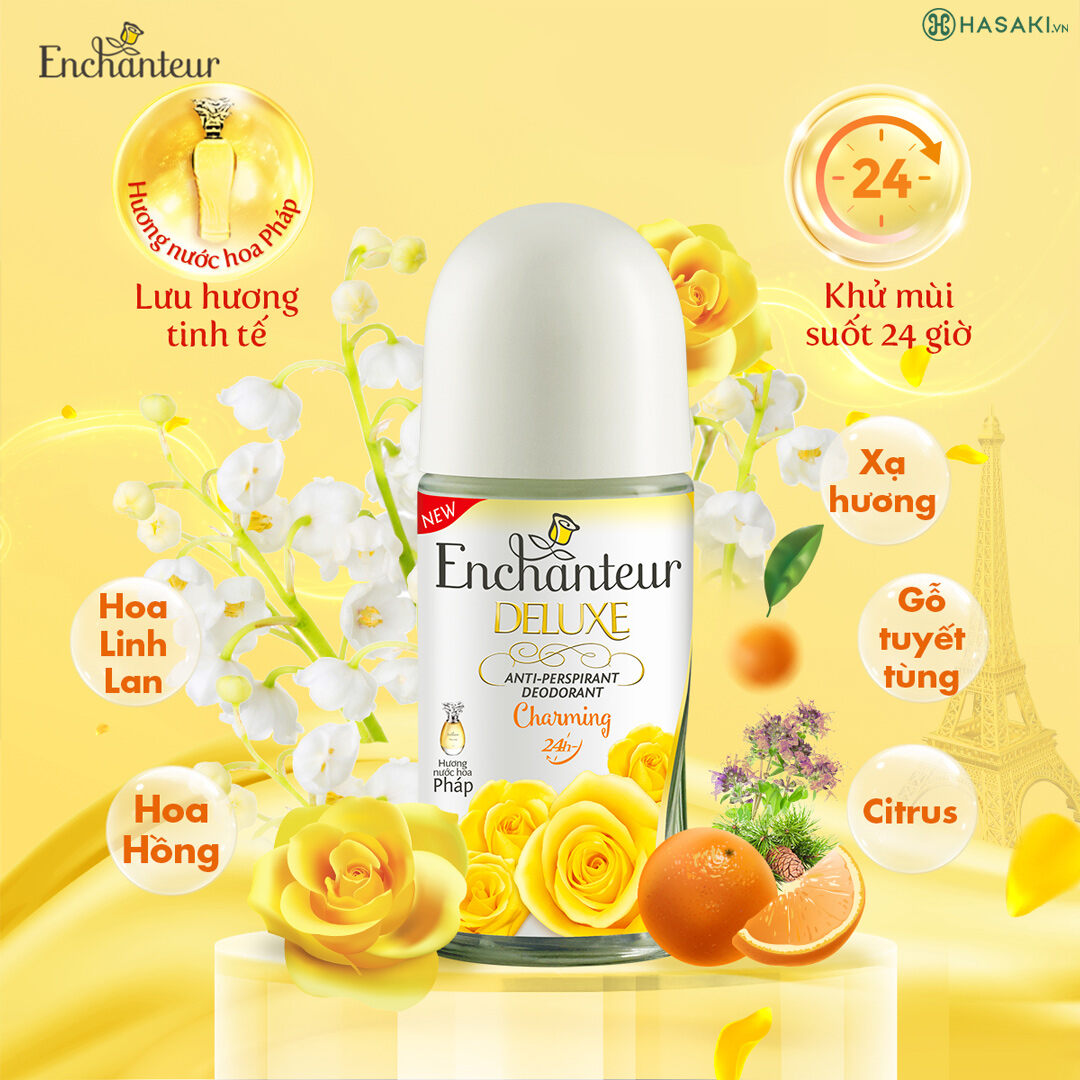 Lăn khử mùi enchanteur 50ml nước trong