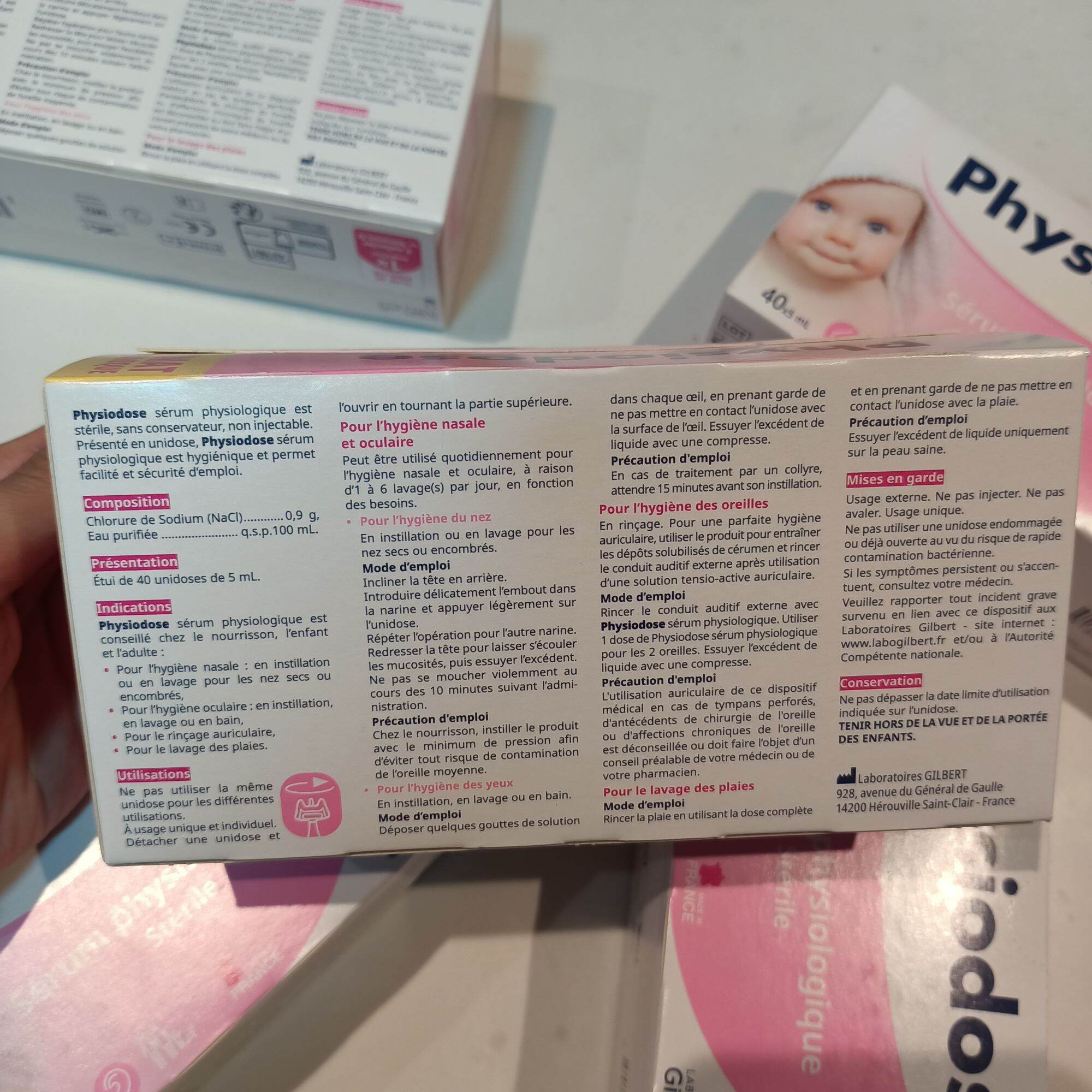 Nước muối sinh lý Physiodose Pháp 40 ống 5ml [MẪU MỚI]