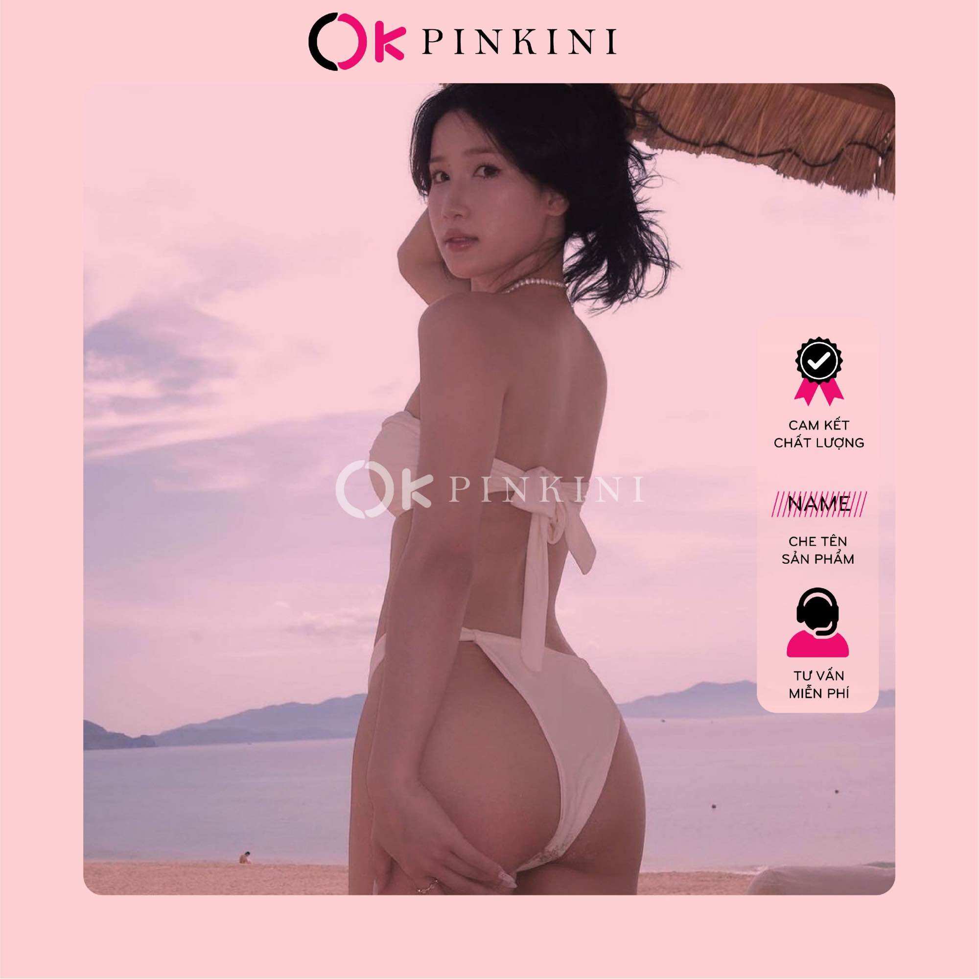 (HCM) Bikini 2 Mảnh Áo Nơ Quần Đan Dây Quyến Rũ