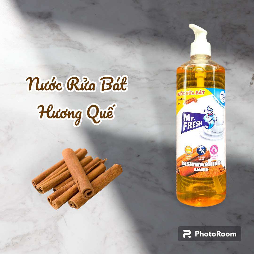 Nước Rửa Chén, Nước Rửa Bát Đậm Đặc Van Nhấn Mr Fresh 800ml (Đào, Cam, Trà Xanh, Quế)