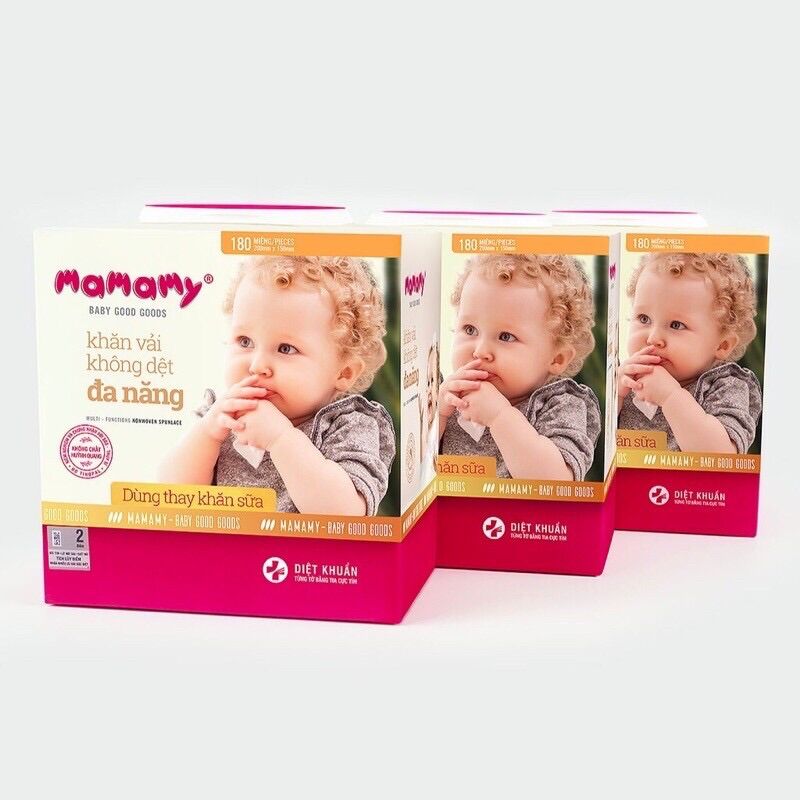 Combo 4 hộp khăn vải không dệt đa năng mamamy 180 tờ