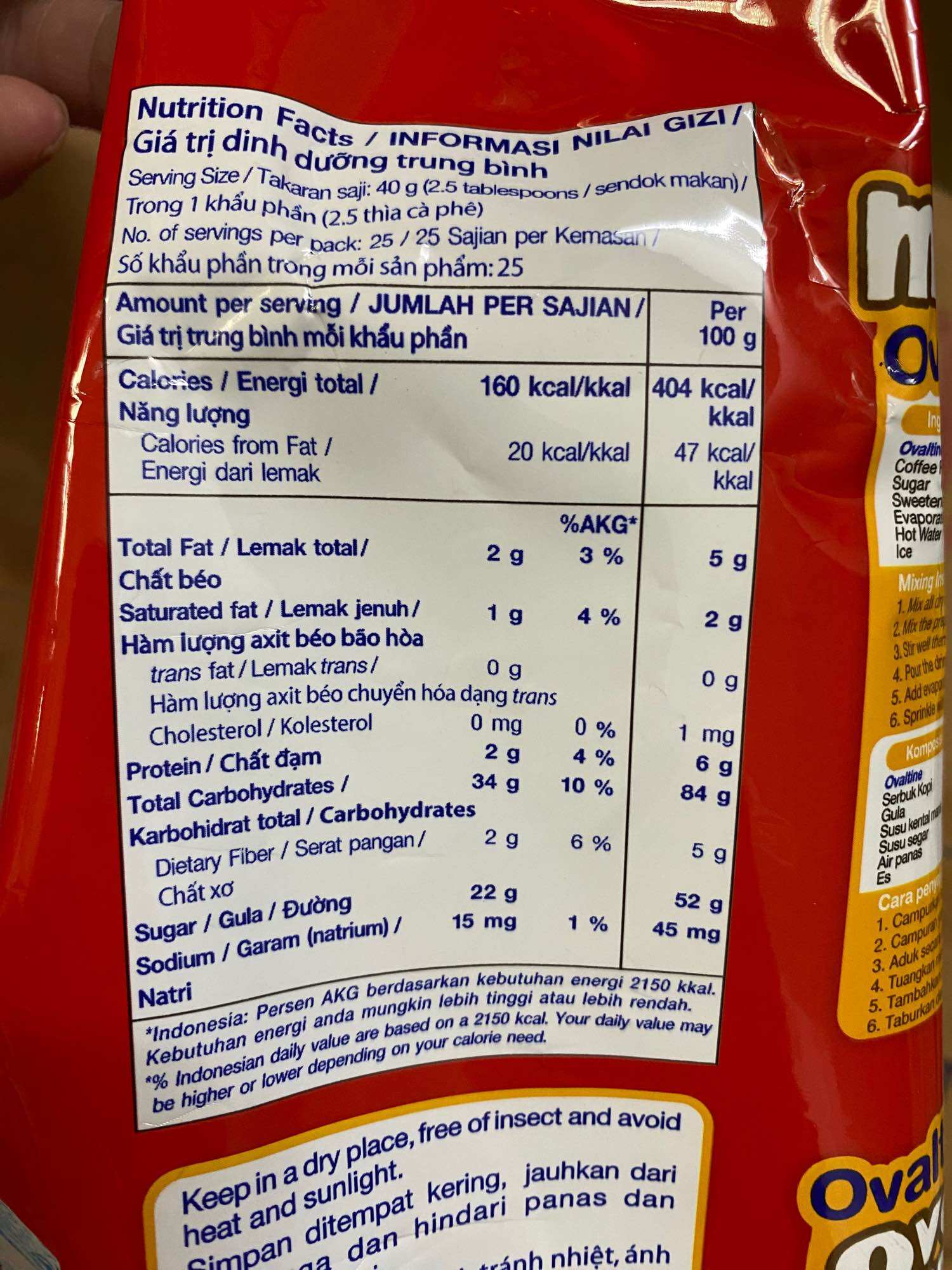 Bột Cacao Lúa Mạch Ovaltine gói 1kg
