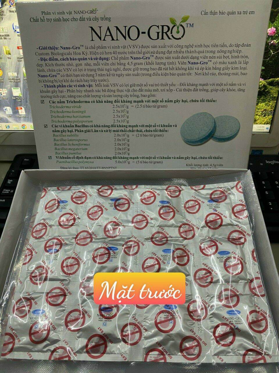 [HCM]6 Viên vi sinh Nano-Gro Tricoderma Mỹ  phòng ngừa héo xanh, phòng vàng lá thối rễ, ủ phân xử lý nước thải