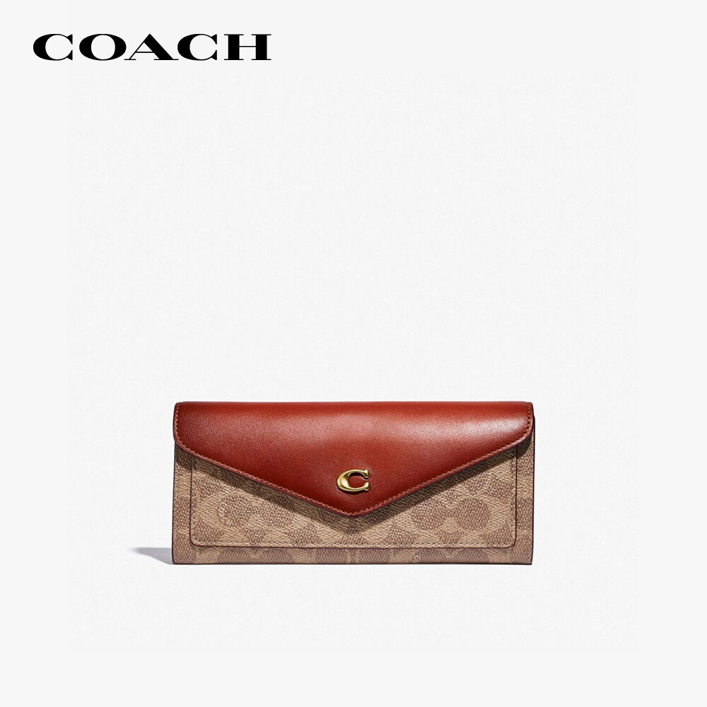 Coach -ví nữ chữ nhật dáng dài signature canvas c2327-b4nq4