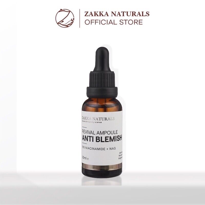 Tinh chất B3 Zakka Naturals Revival Ampoule Anti Blemish 10% Niacinamide + NAG 30ml