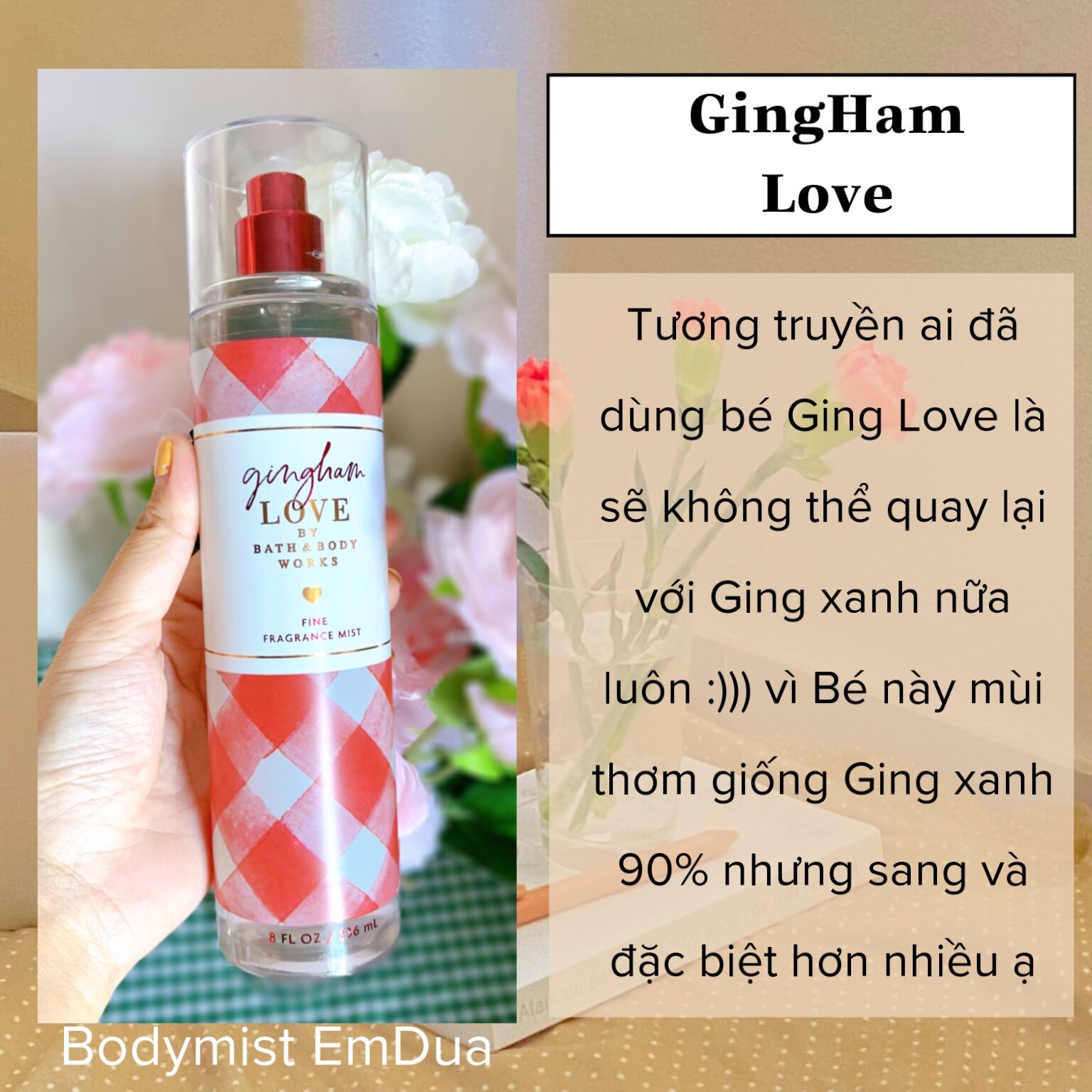 [Bodymist] Xịt Thơm Toàn Thân - GINGHAM LOVE - Bodymist Em Dứa