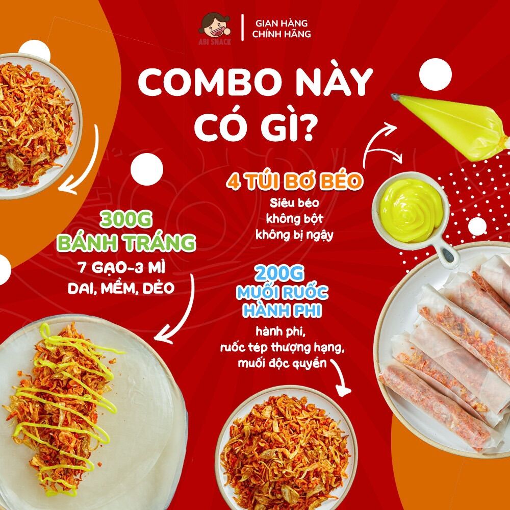 Bánh Tráng Phơi Sương Muối Ruốc Hành Phi - Abi Snack - 606gram