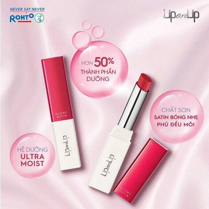 Son trang điểm lip on lip dưỡng môi glowy satin 2.2g