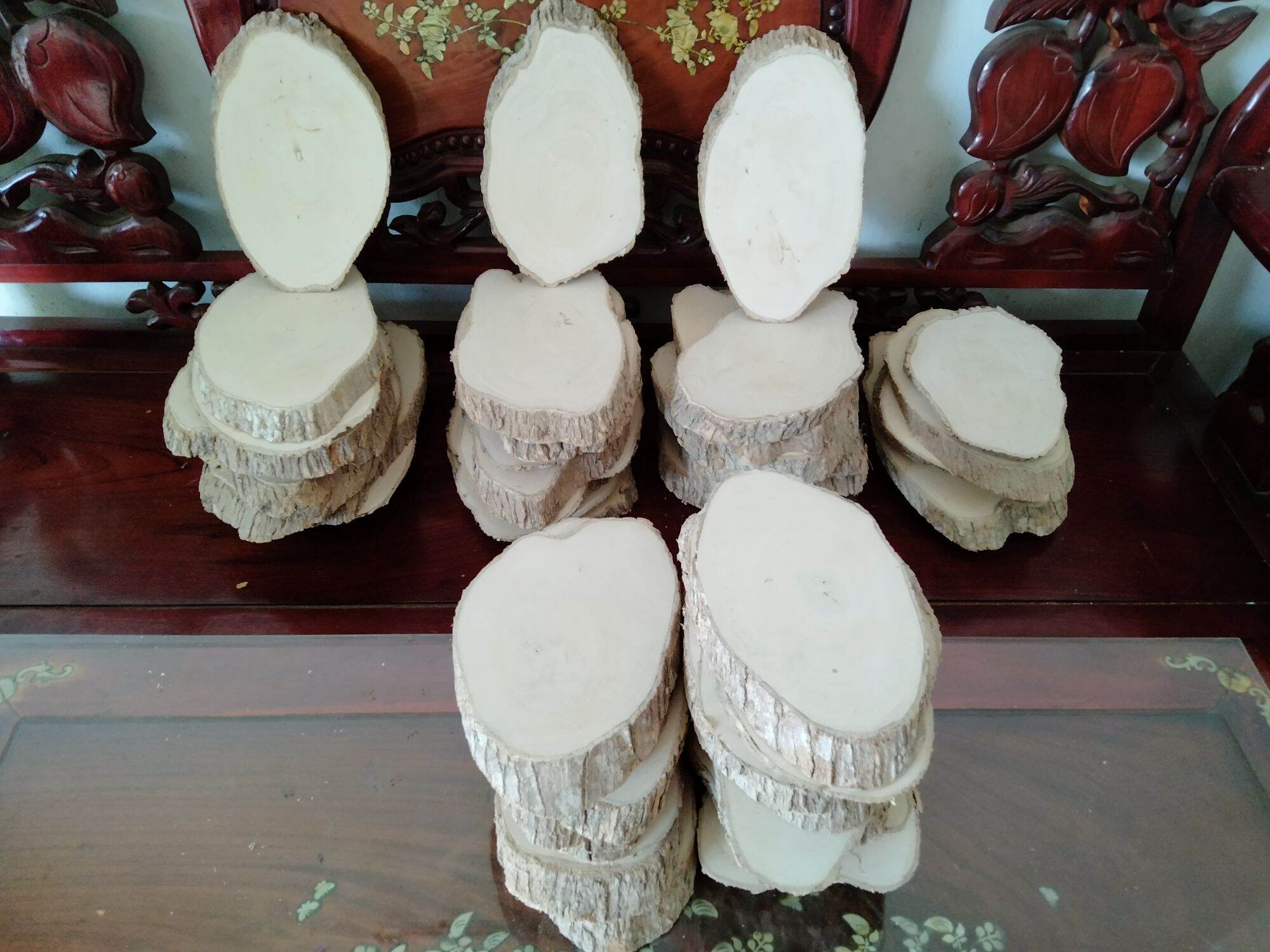 Lát gỗ trơn Decor trang trí 13-14cm