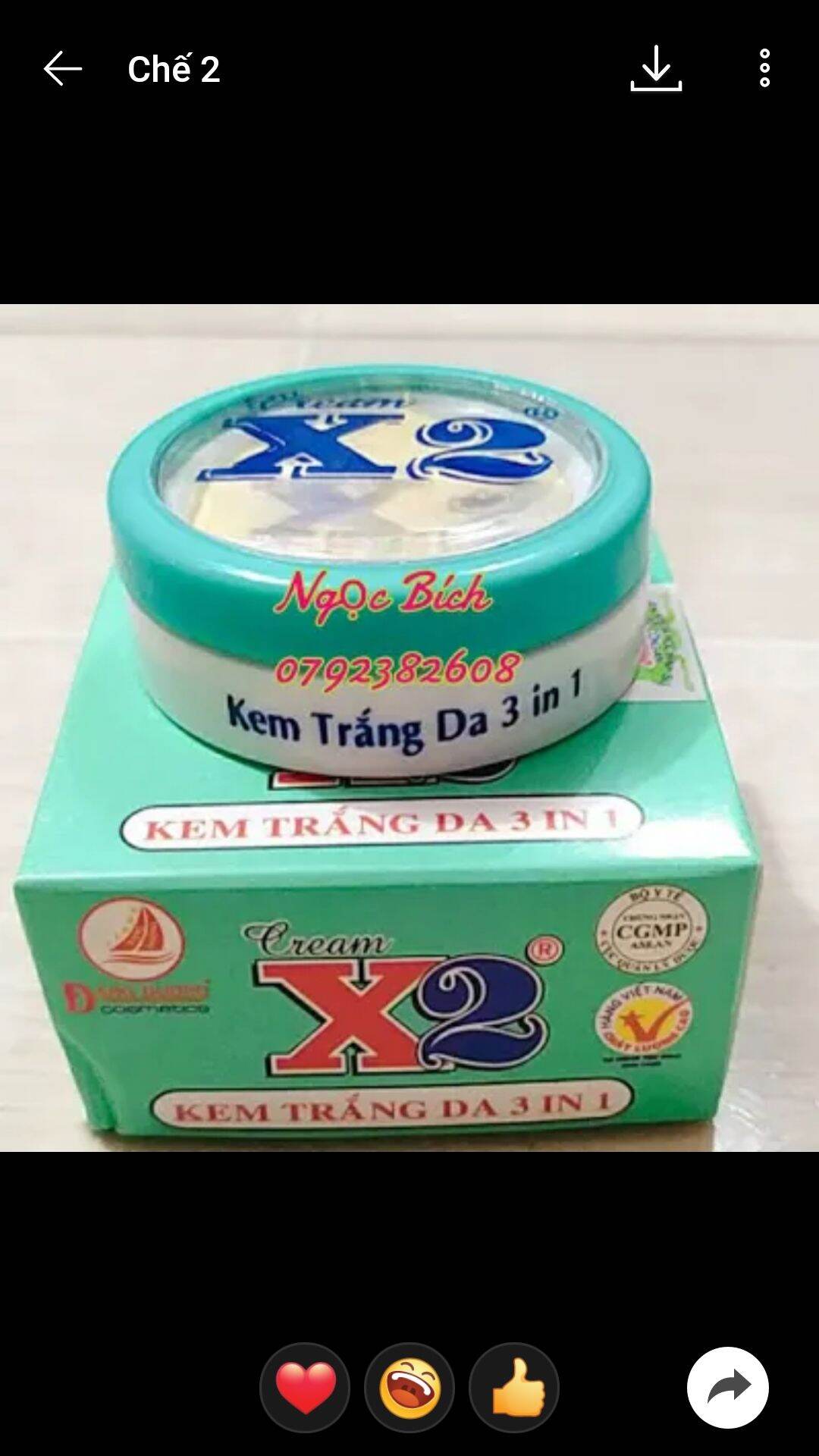 Kem x2 trắng da 3 in 1