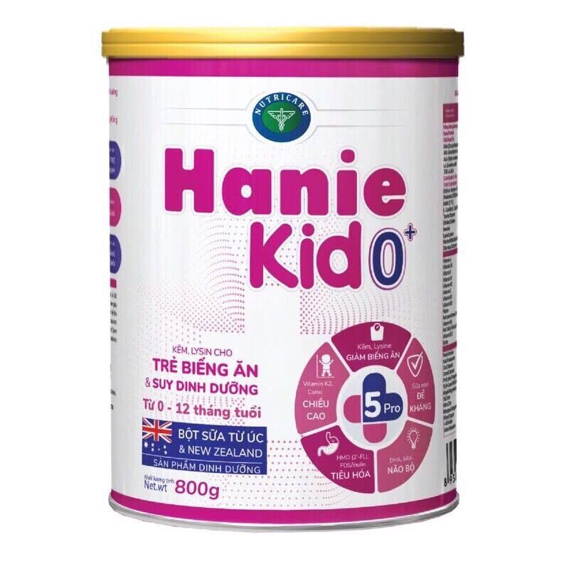 Sữa Hanie kid cho trẻ biếng ăn và suy dinh dưỡng loại 400g đủ số