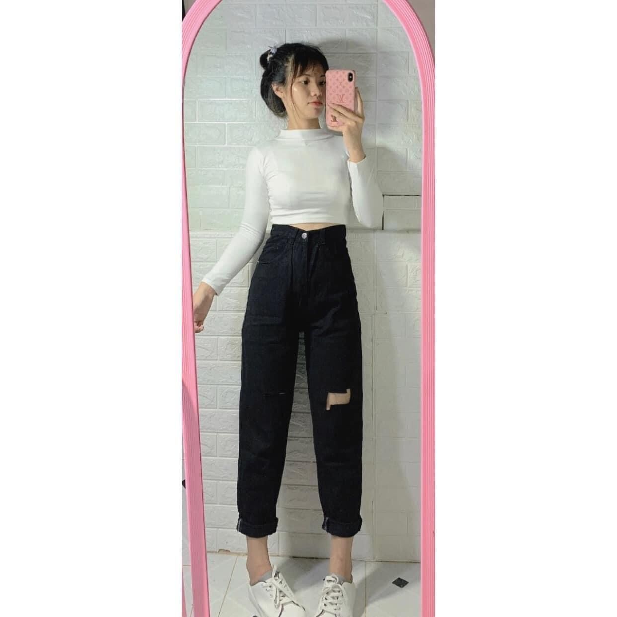 💕Baggy Jeans Lưng Cao Rách PT Ô Zz