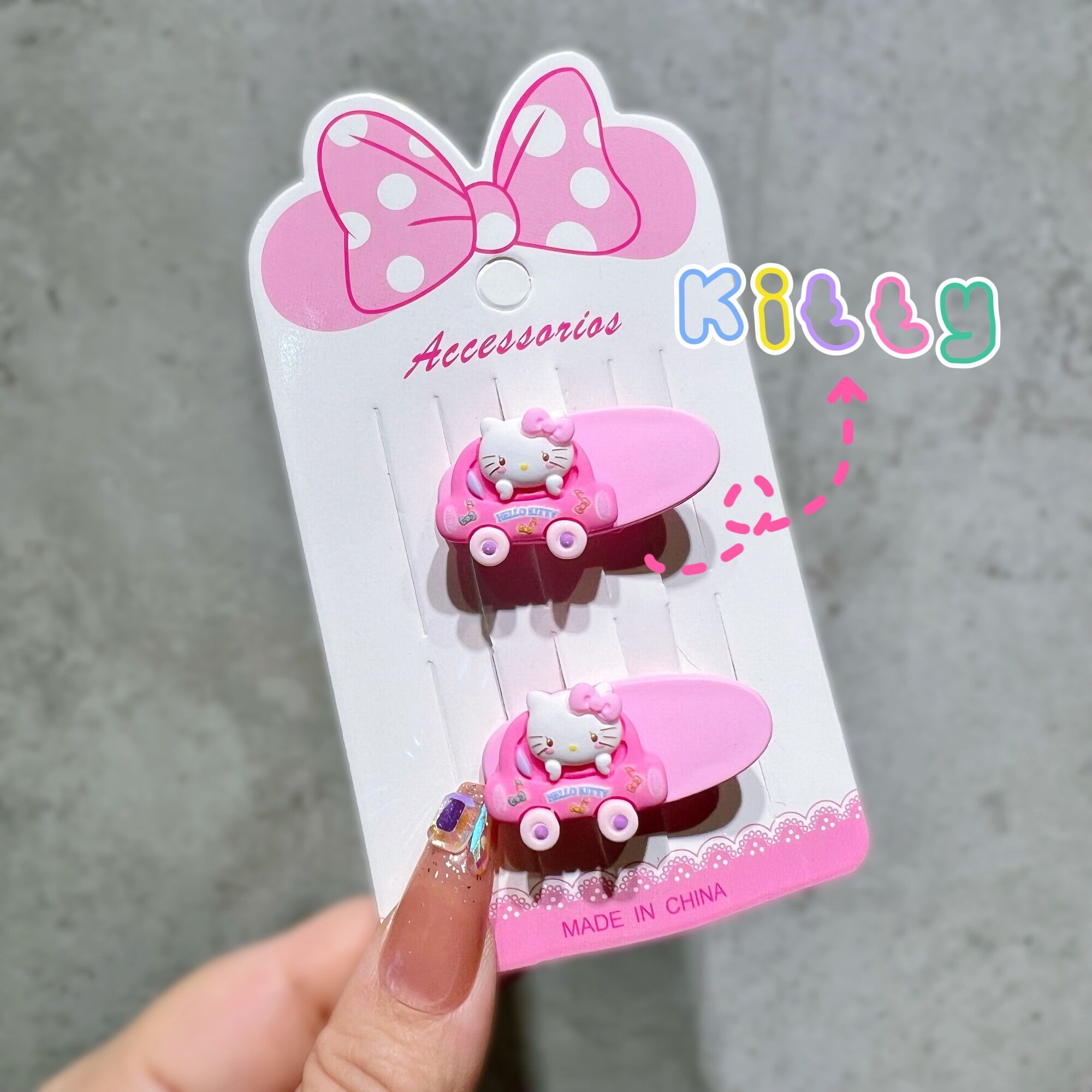SET 2 KẸP TÓC HELLO KITTY GẤU LOTSO CHO BÉ