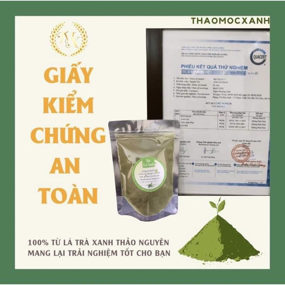 [BIG SALE] Bột Trà Xanh Nguyên Chất PL Cosmetic 50g