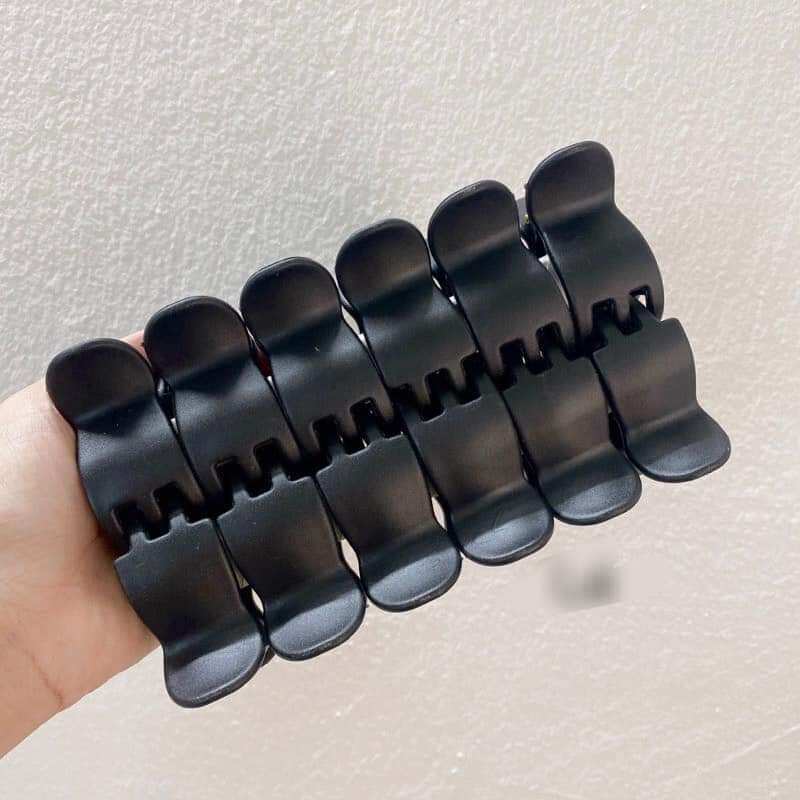 (Tặng 1 Kẹp Hoa Sứ Size 8cm)1 Lốc 12 Chiếc Kẹp Càng Cua 5 Răng Bầu Nhám