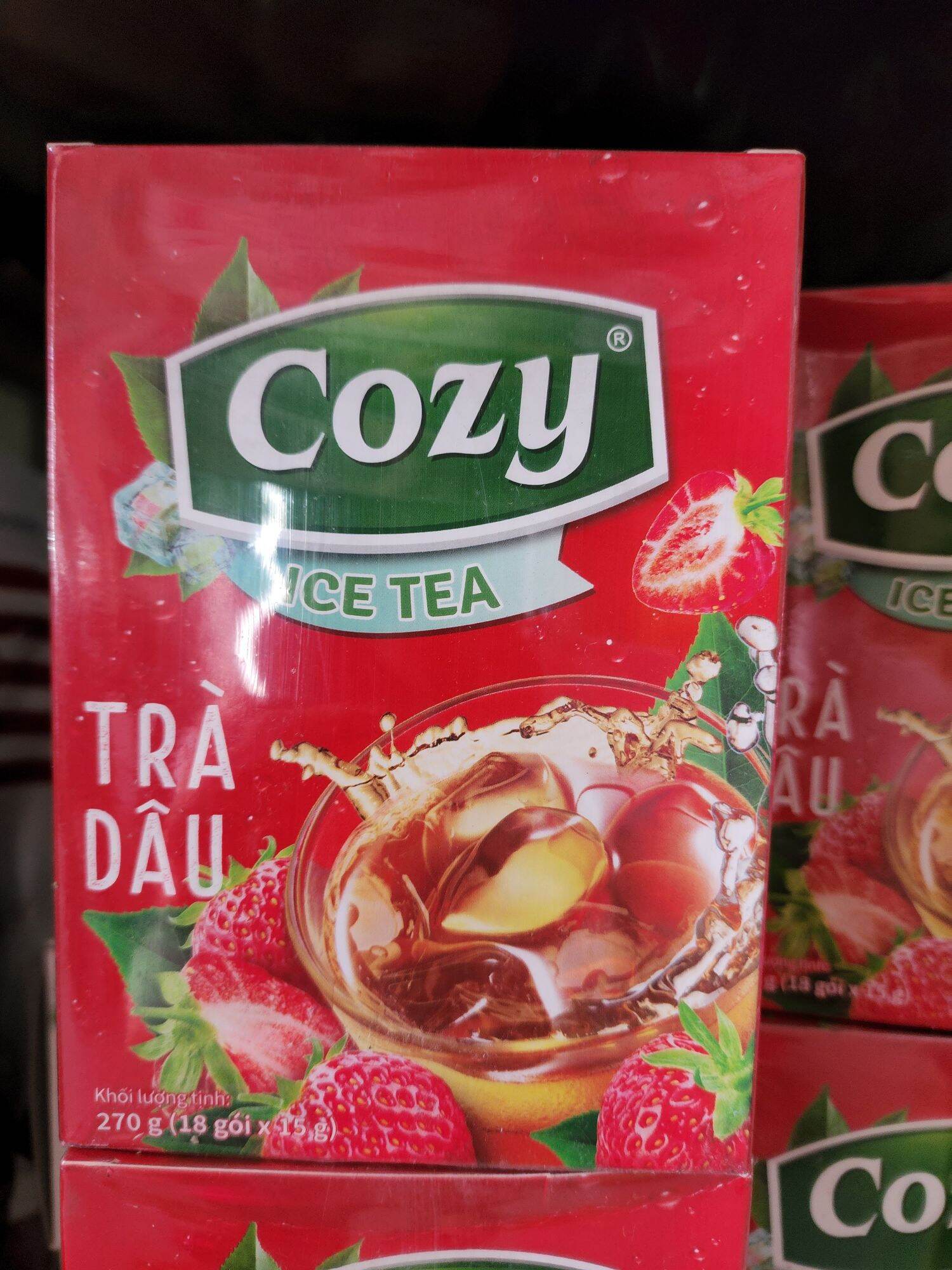 trà cozy ice tea hòa tan Dâu-Đáo date 2023