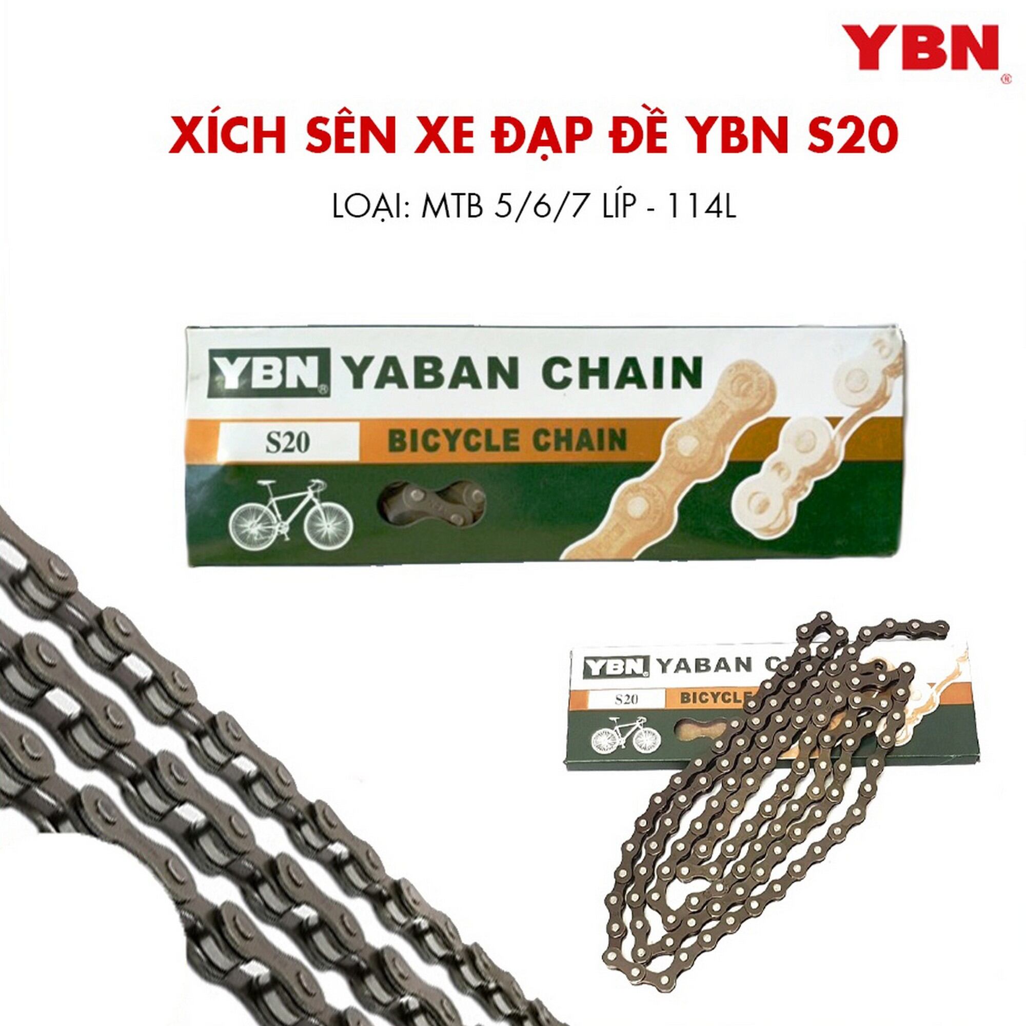 Xích đề xe đạp 2 ly ybn - 5,6,7,8 líp