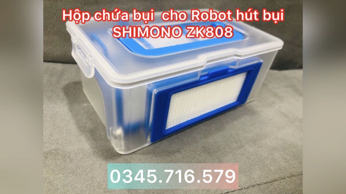 Hộp khay đựng rác bụi cho robot hút bụi shimono zk808