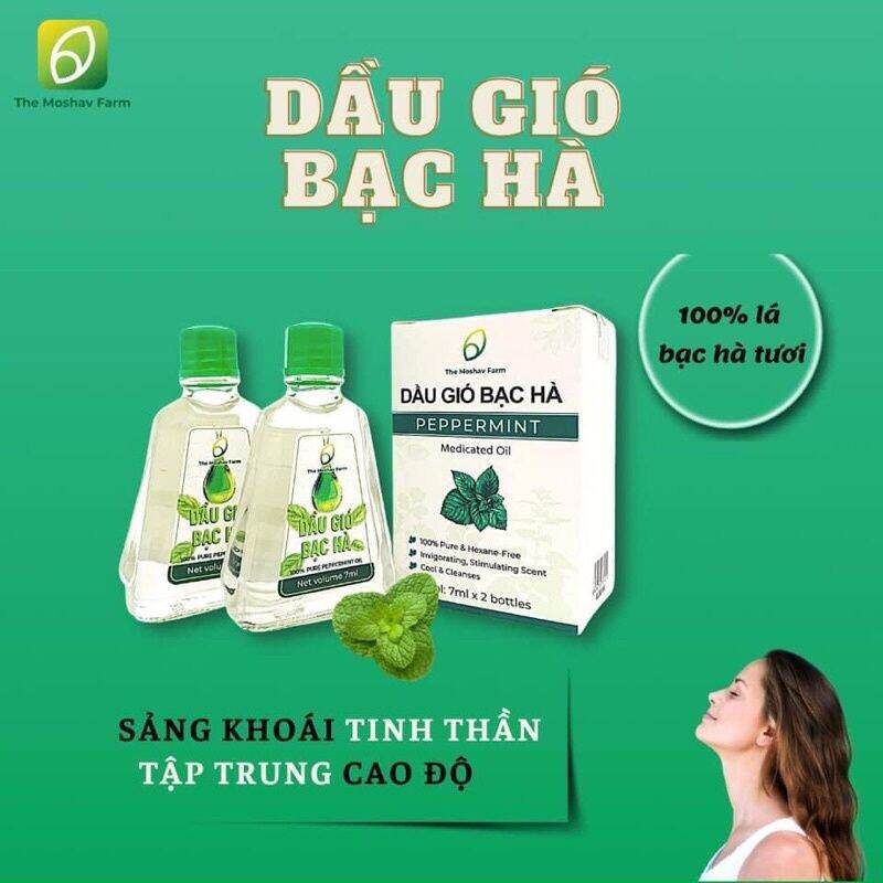 DẦU GIÓ BẠC HÀ HỘP 02 CHAI 7ML