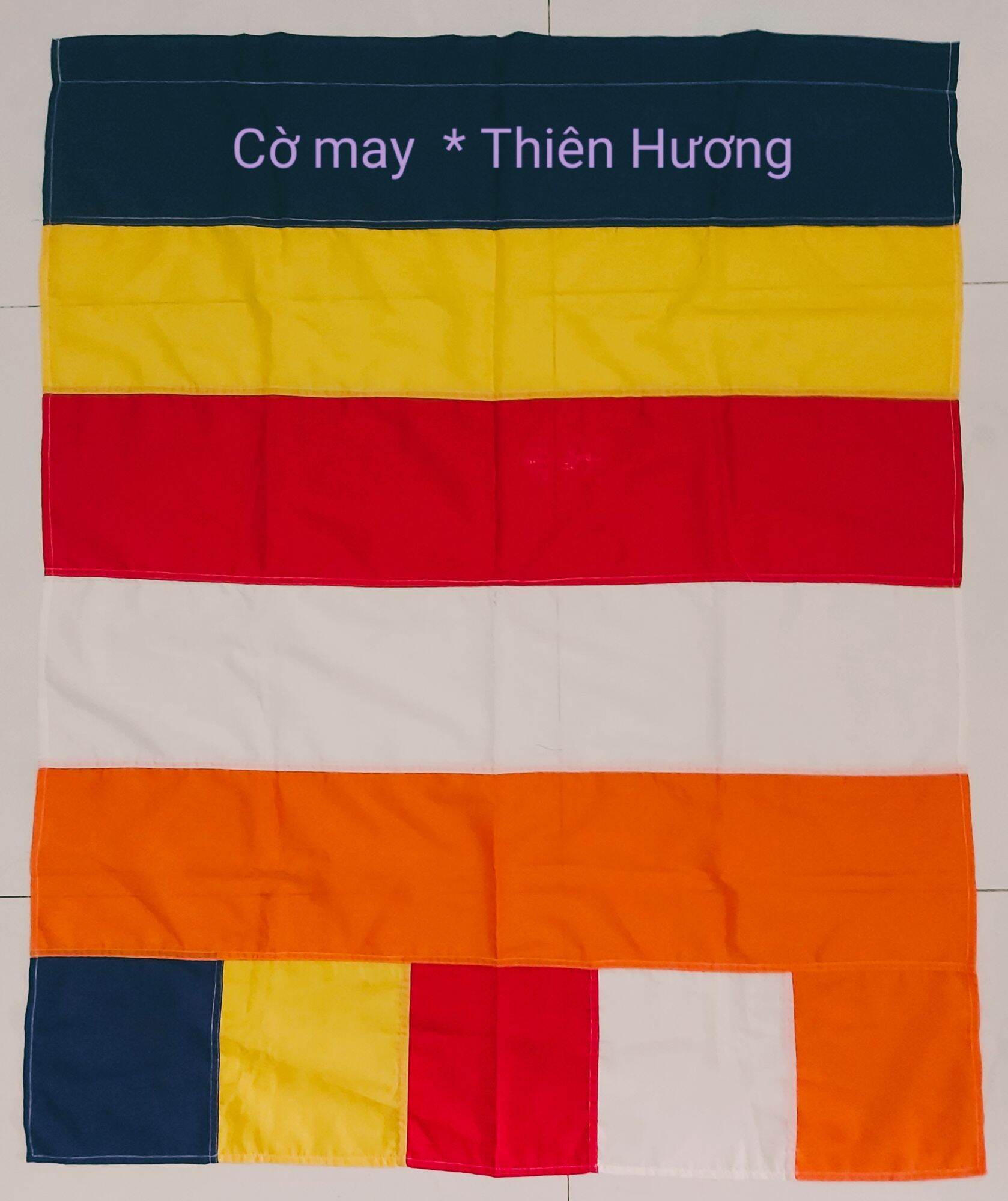 Cờ Phật giáo size 60x80 ( vải kate)