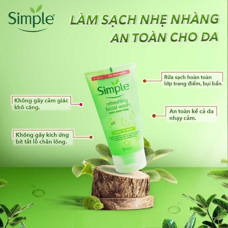 Sữa Rửa Mặt Dịu Nhẹ Simple Kind 150Ml