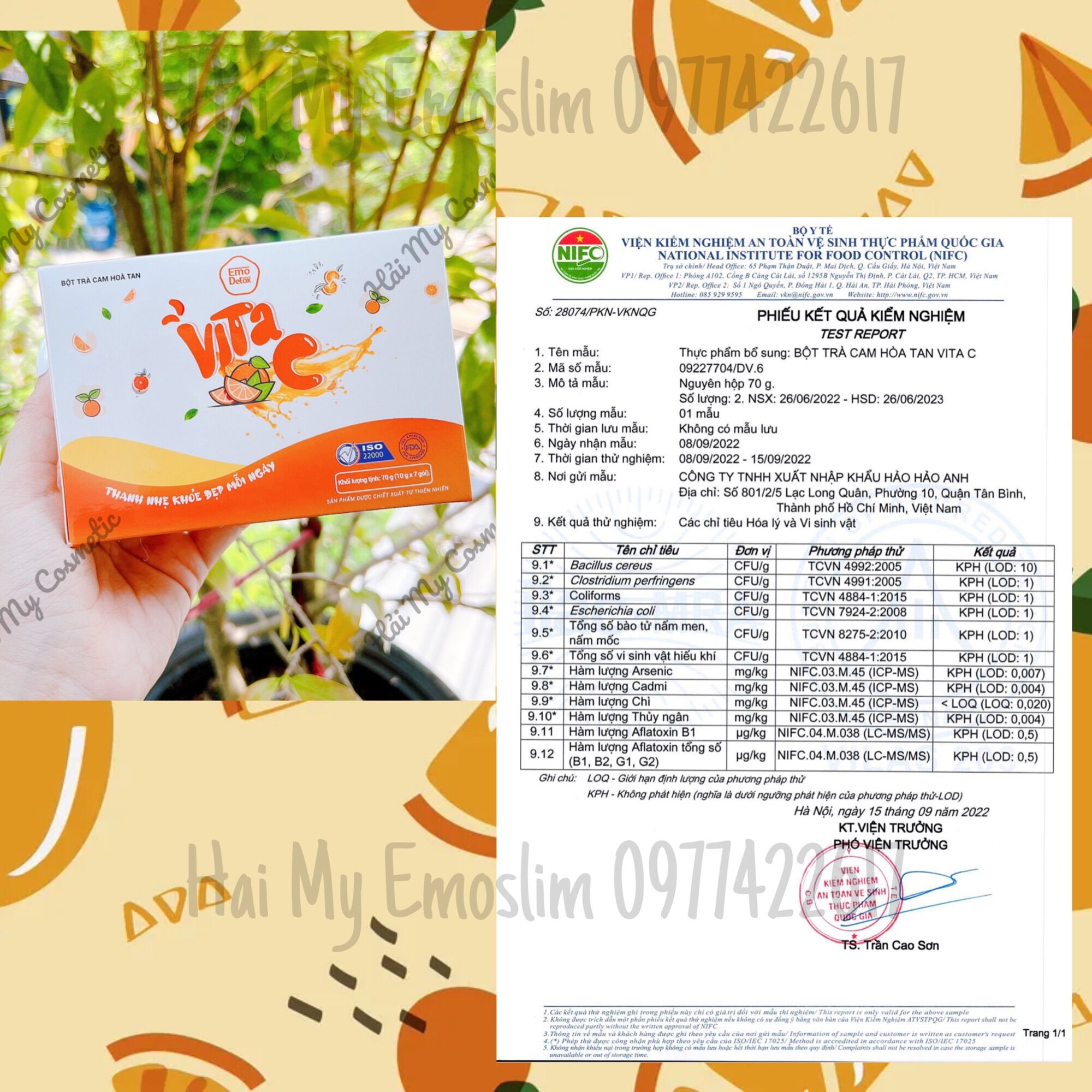 10 hộp giảm cân emoslim vị Cam