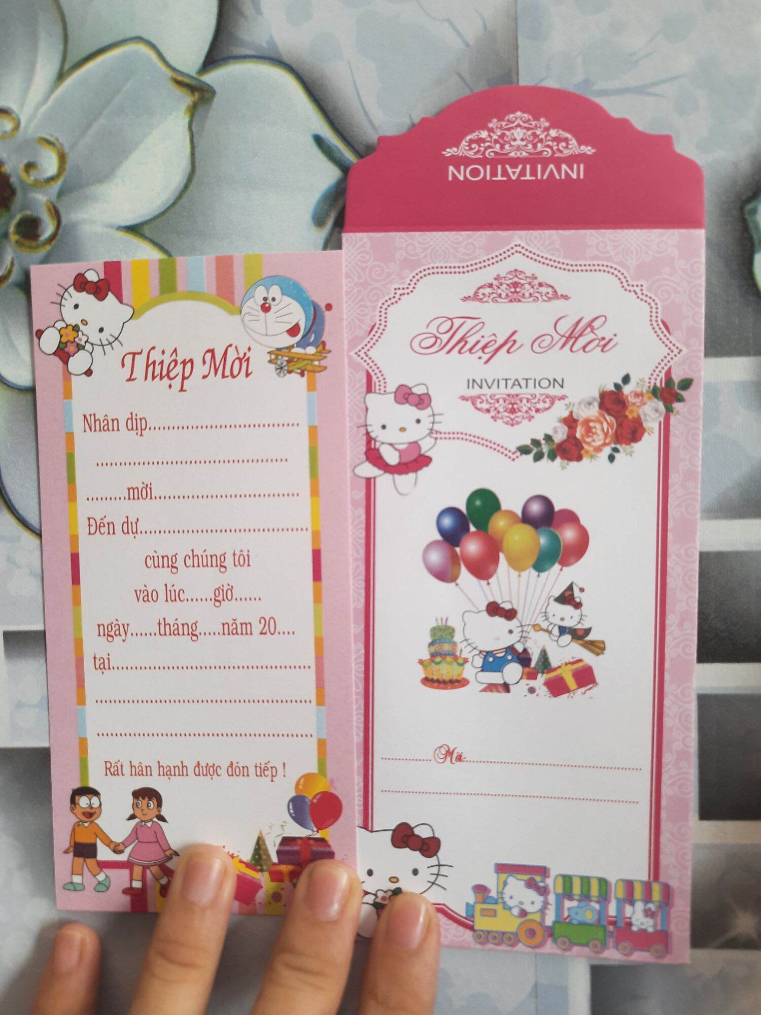 Sấp 10 thiệp mời sinh nhật (10 thiệp, 10 phong bì)