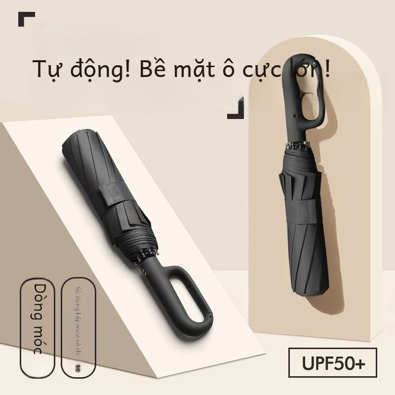 Ô Tự Động 20 Sườn Gấp Cực Lớn Tấm Che Nắng Cho Nam Nữ Có Thiết Kế Khóa Vòng Mạnh Mẽ 190T Vải Nylon Ô Đi Mưa