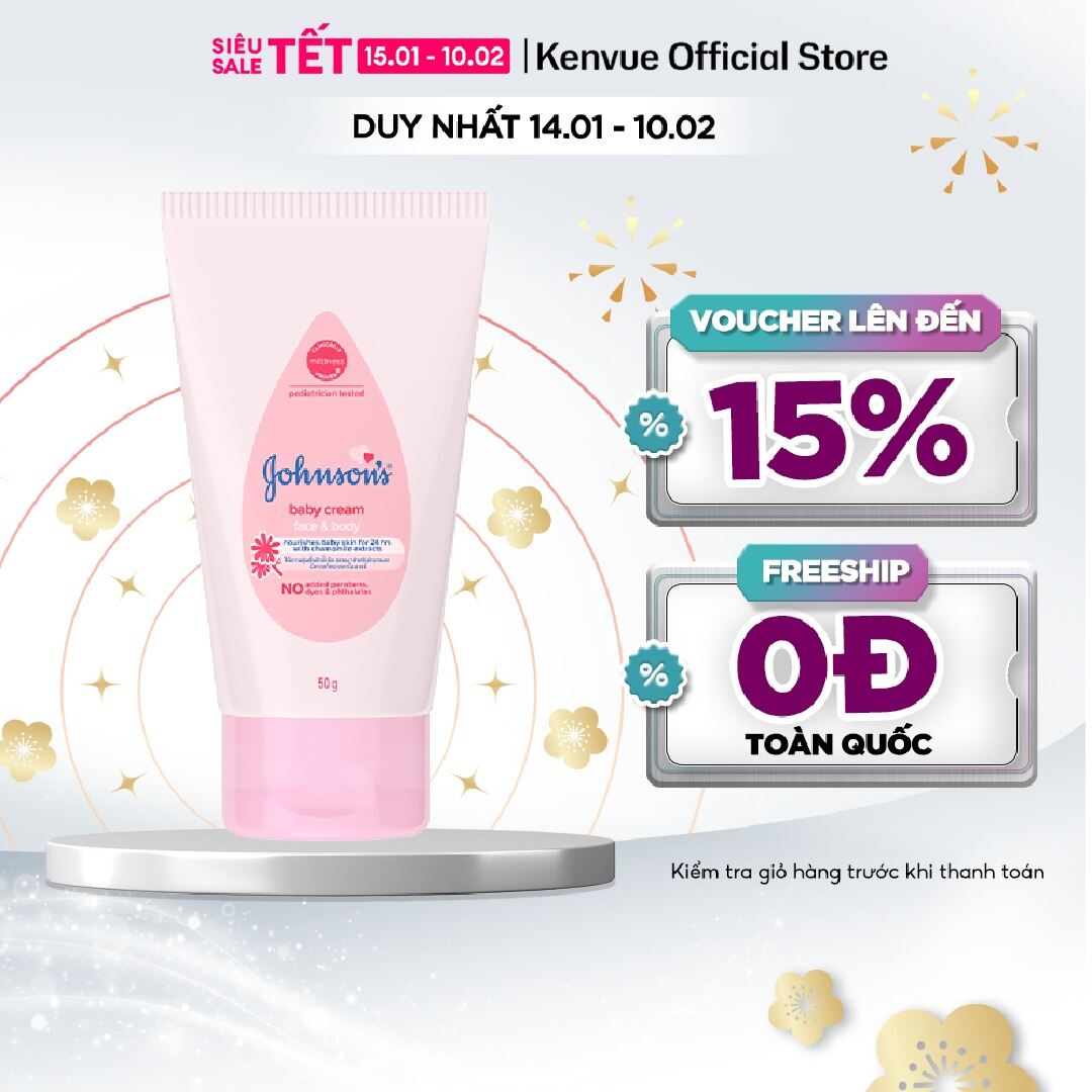 Kem dưỡng da chứa cúc La Mã Johnsons Baby Cream 50g