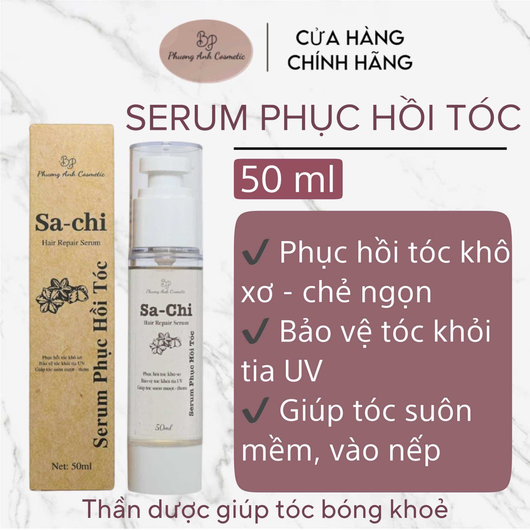 Serum dưỡng tóc sachi - phục hồi tóc hư tổn và chống nắng cho tóc