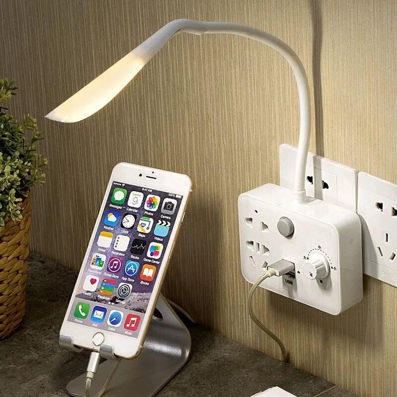 Ổ cắm điện đa năng 3 trong 1 kiêm đèn ngủ và kiêm cổng USB tiện lợi