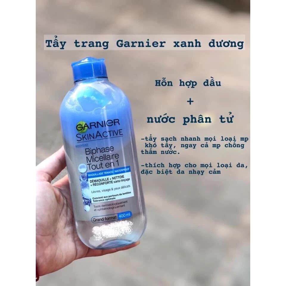Nước tẩy trang làm sạch da Garnier Micellar Cleansing Water
