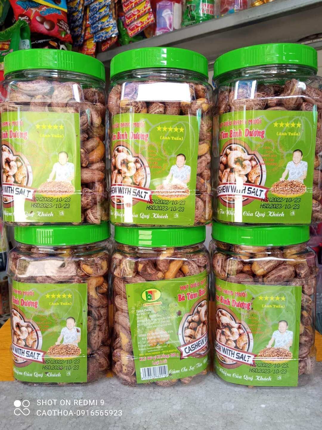 Hạt điều rang muối Bà Tám Bình Dương hủ 500gr
