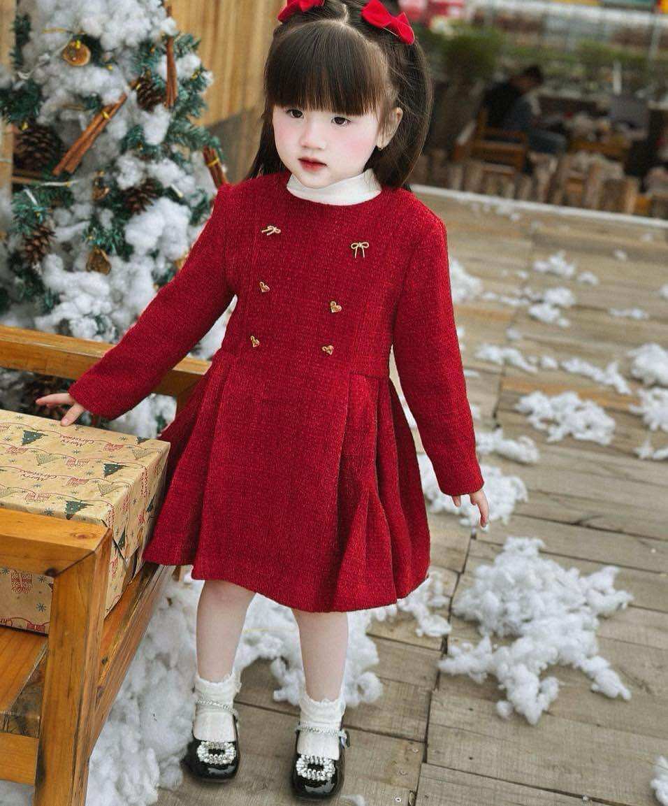 Váy dạ tweed cho bé gái