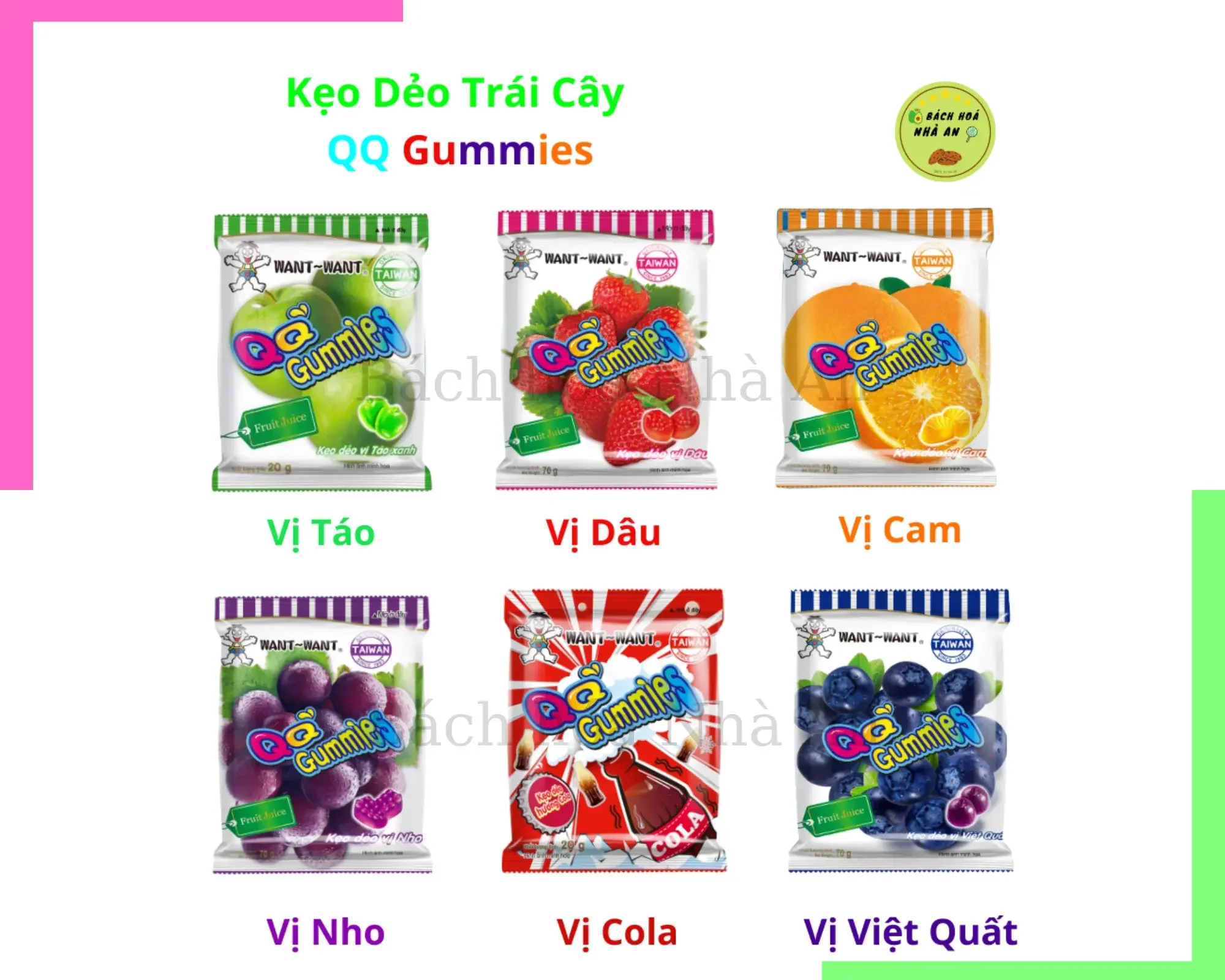 Kẹo Dẻo Trái Cây Want Want Taiwan - 20g