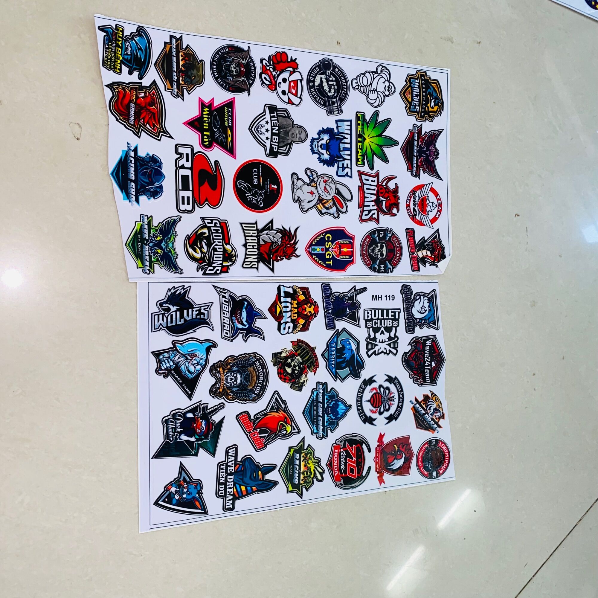 Combo 2 tem logo sticker dán laptop,nón bảo hiểm