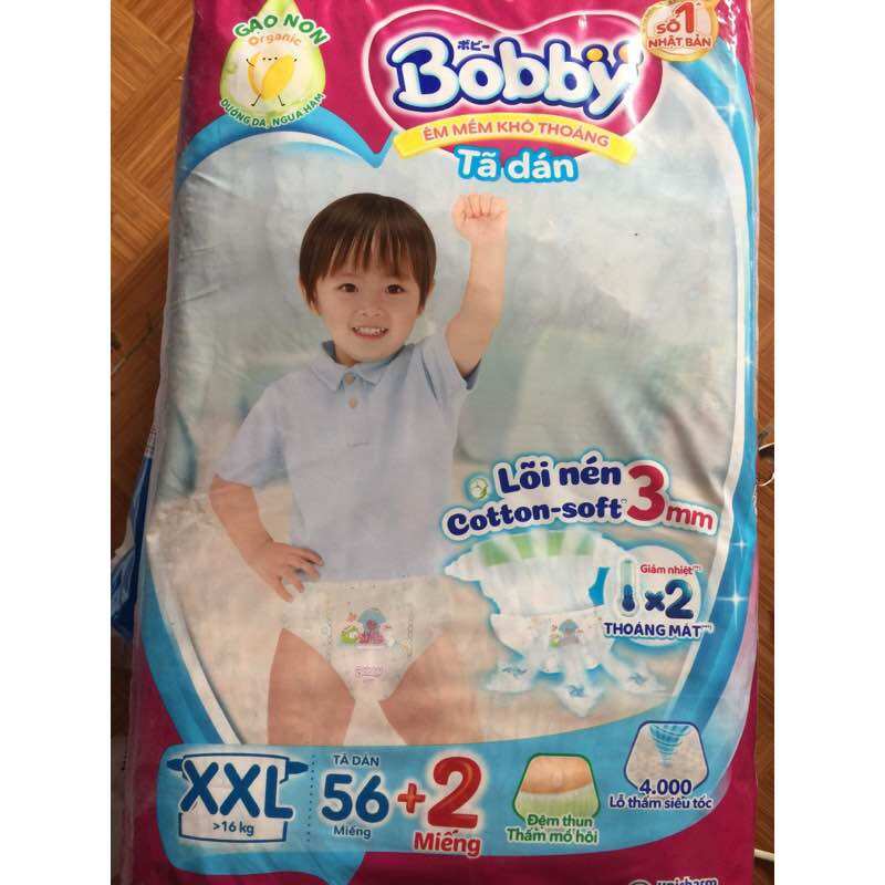 Tã dán bobby xxl 56 +2 miếng