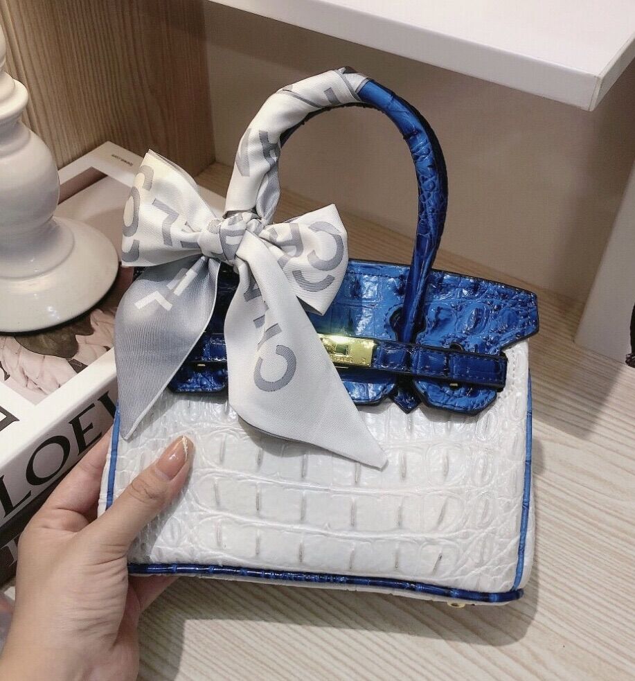 Túi HM da cá sấu bạch tạng (không phụ kiện) sz 25
