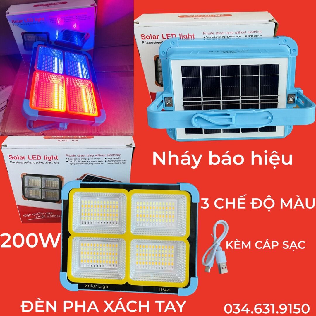 Đèn pha năng lượng xách tay công suất 200w