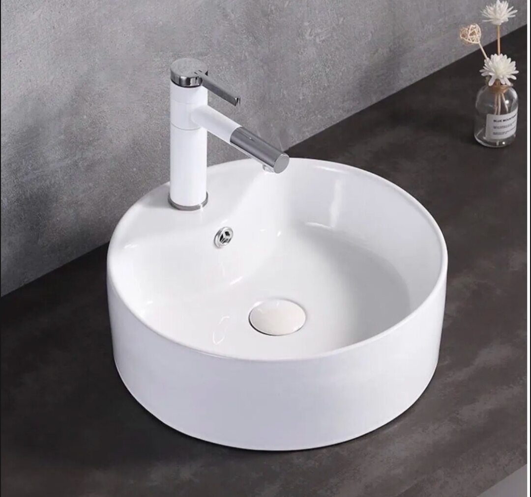 Chậu rửa mặt lavabo tròn trắng