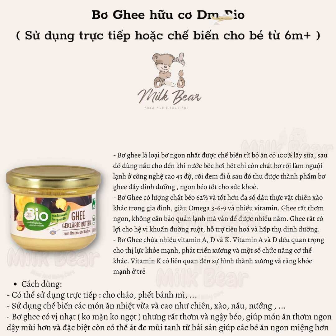 Bơ Ghee hữu cơ Bio nội địa Đức