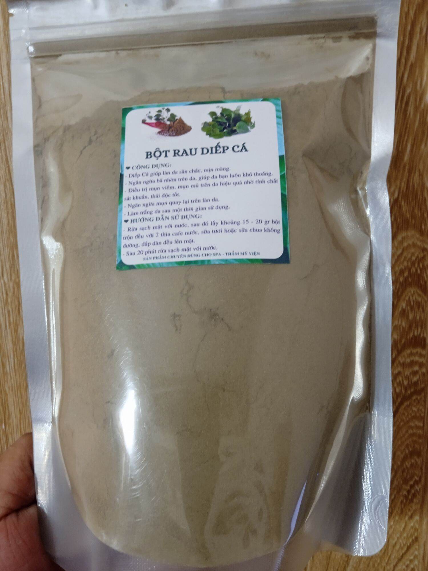 1Kg Bột Rau Diếp Cá Sấy Lanh Nguyên Chất Organic - - Handmade Giảm Mụn Sáng Da.