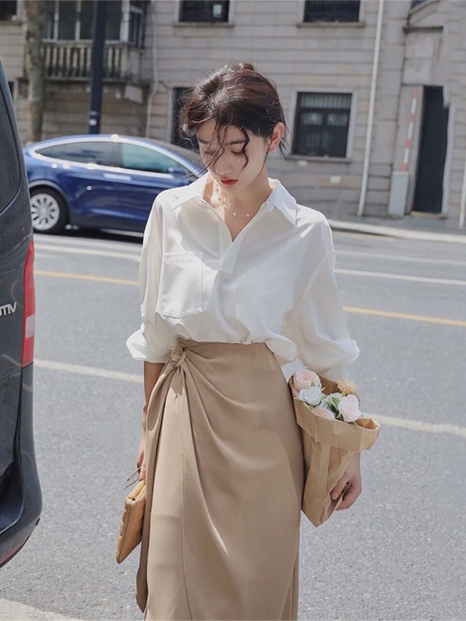 Chân váy công sở phối khoen C110 BIGSIZE