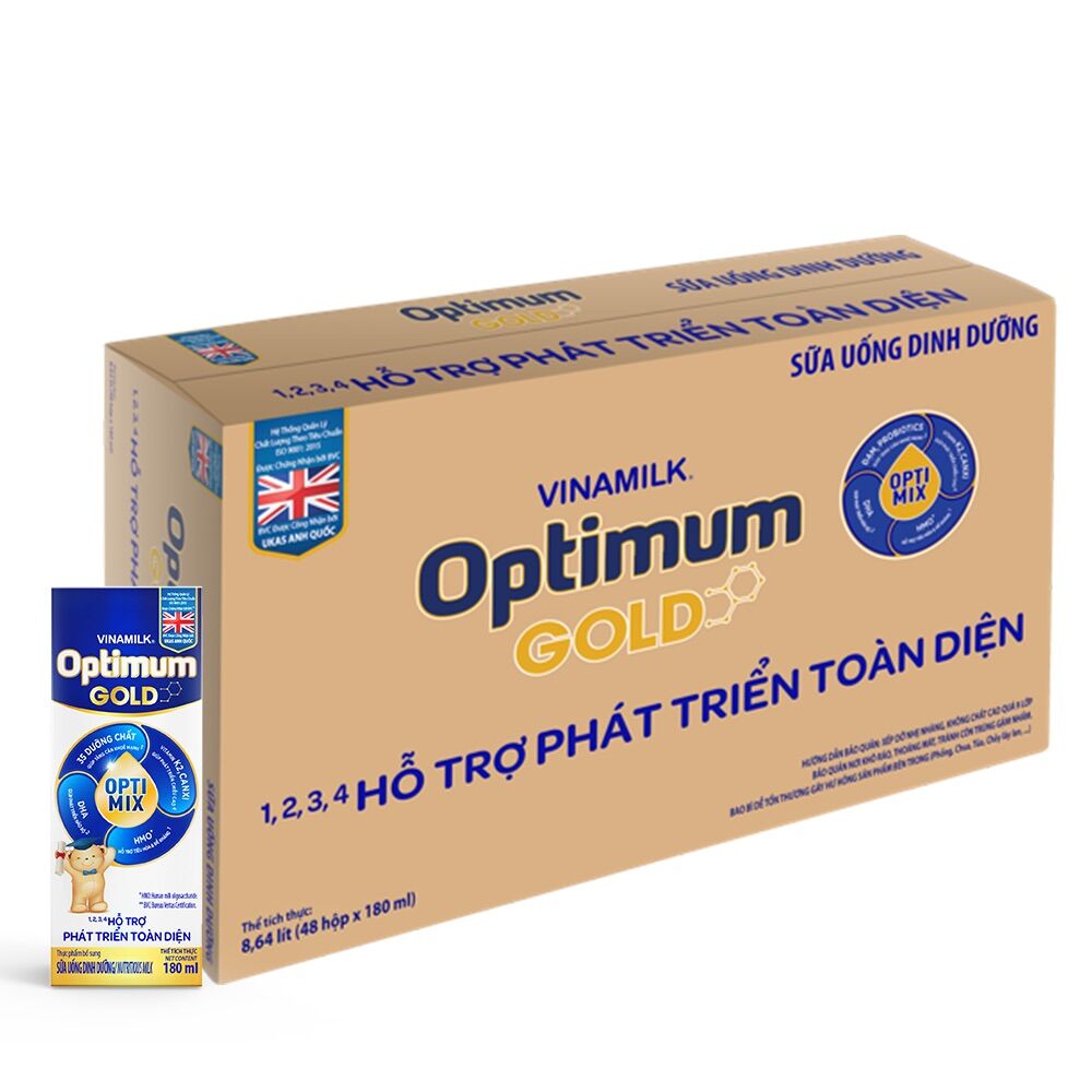 Thùng 48 hộp sữa optimum gold 180ml