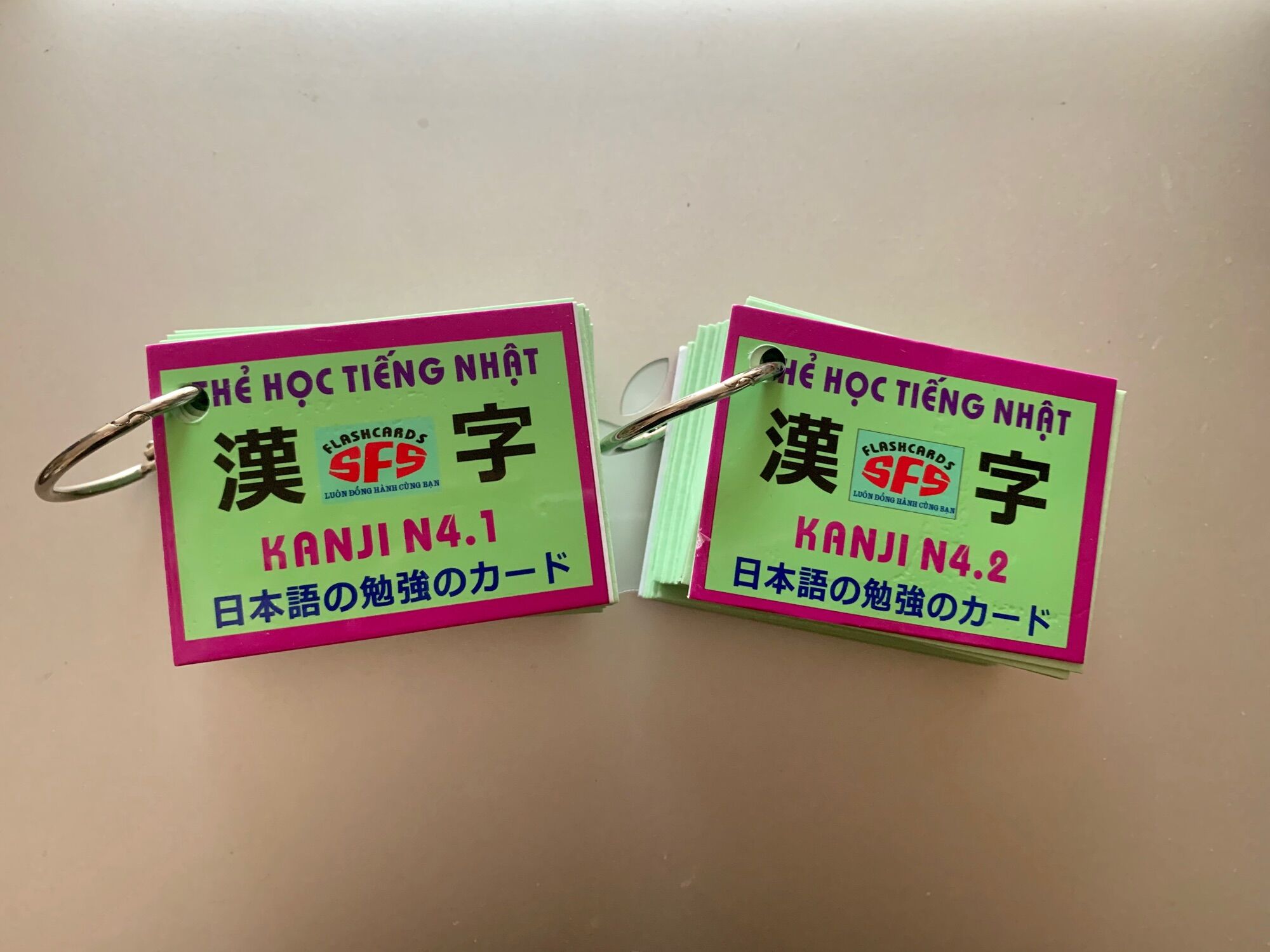 Flashcards Kanji N4 - Thẻ học tiếng Nhật Kanji N4 có ép plastic chống nước