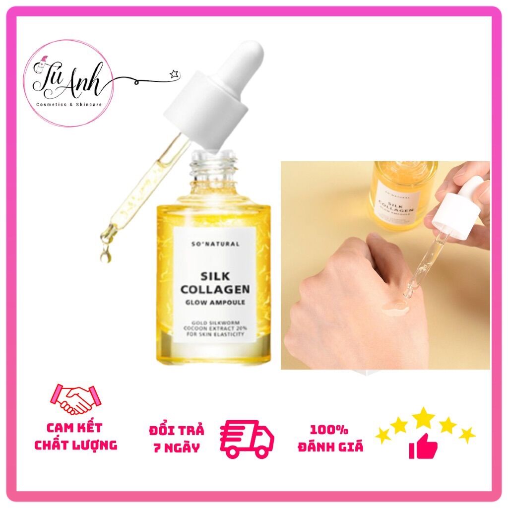 Serum Dưỡng Da Căng Bóng Và Chống Lão Hoá Silk Collagen Glow Ampoule So Natural Hàn Quốc